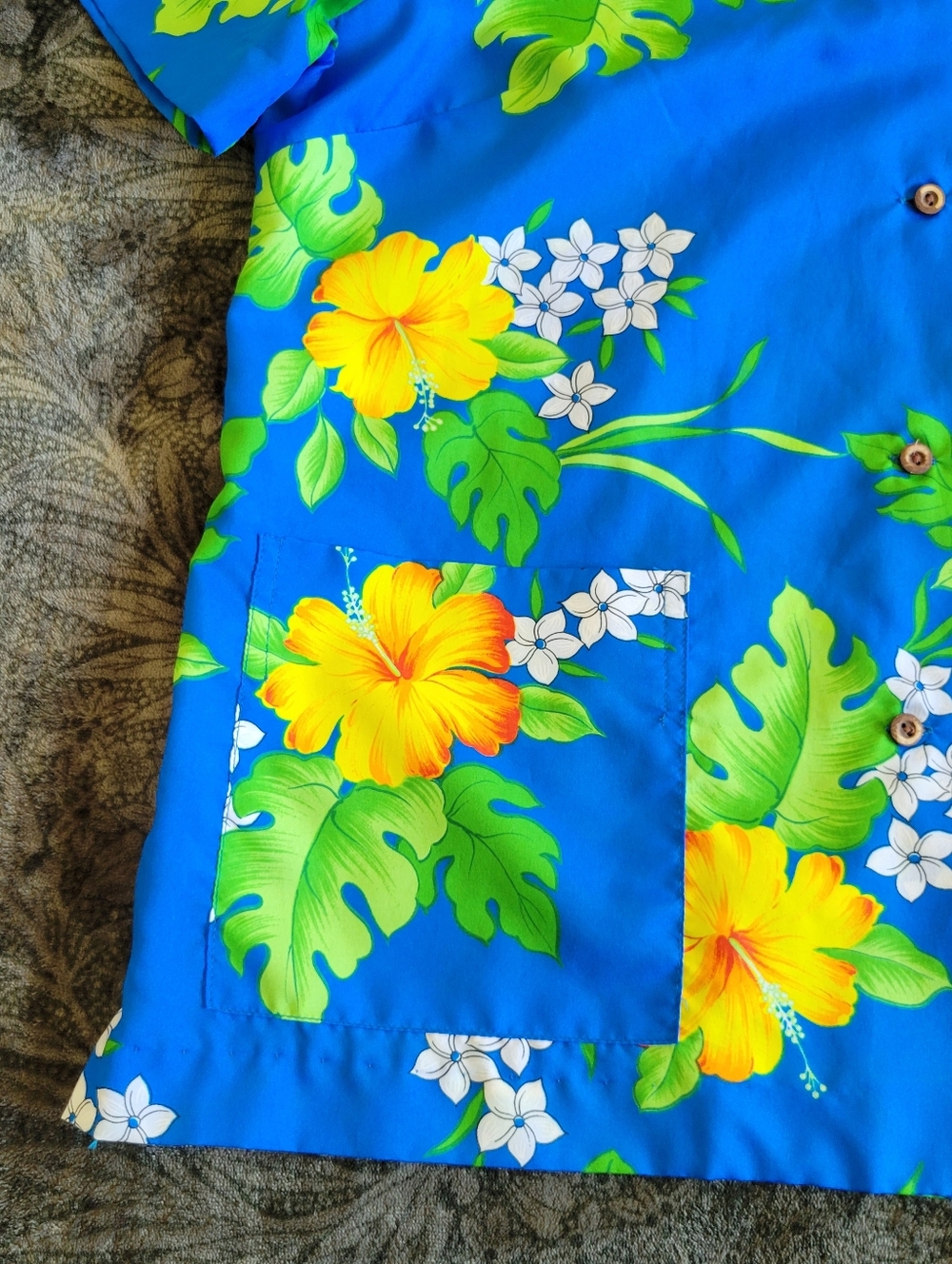 Royal Hawaiian | Vintage Blue + Yellow Floral Button-Up - Picture 2 of 5